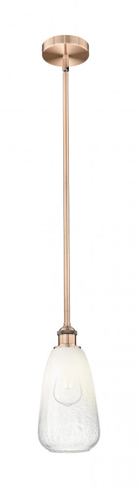 Brookhaven Almond - 1 Light - 6 inch - Antique Copper - Stem hung - Mini Pendant