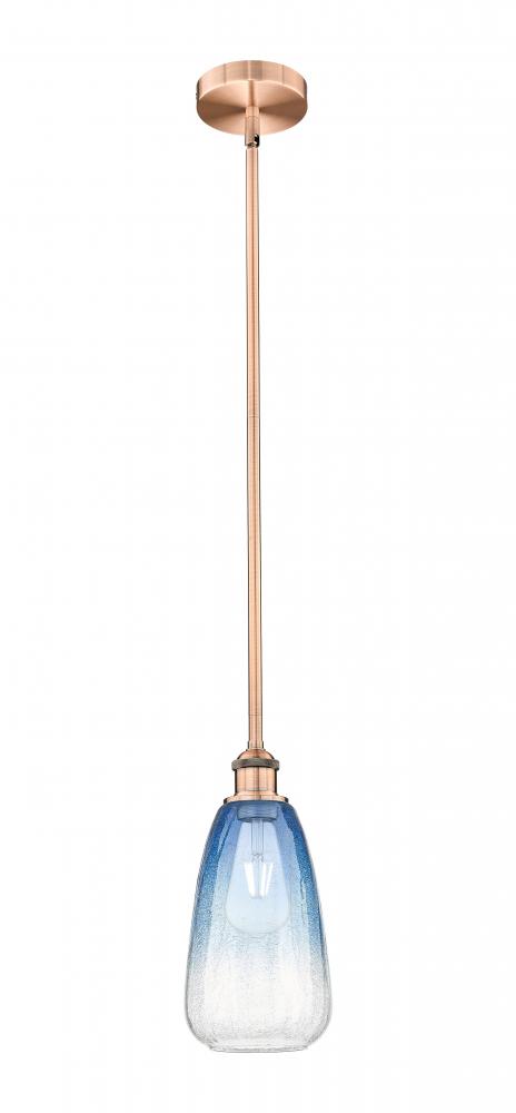 Brookhaven Almond - 1 Light - 6 inch - Antique Copper - Stem hung - Mini Pendant