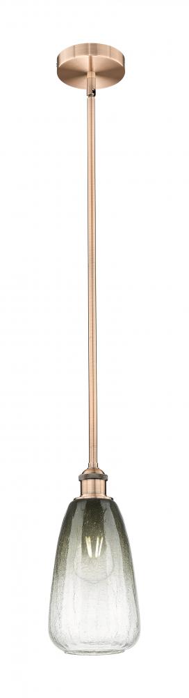 Brookhaven Almond - 1 Light - 6 inch - Antique Copper - Stem hung - Mini Pendant