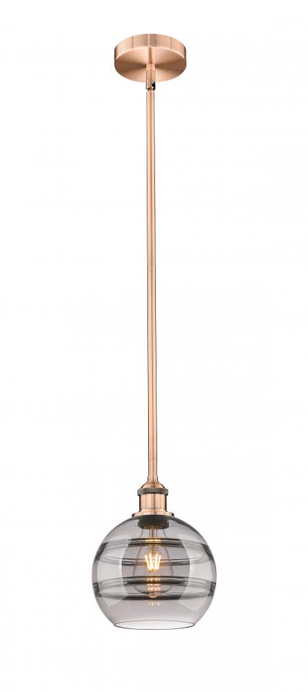 Rochester - 1 Light - 8 inch - Antique Copper - Stem hung - Mini Pendant