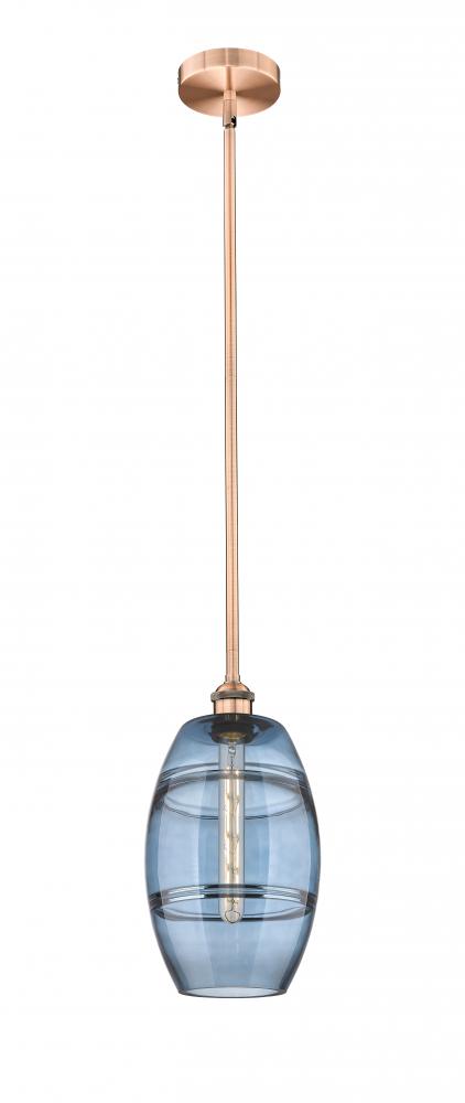 Vaz - 1 Light - 8 inch - Antique Copper - Stem hung - Mini Pendant