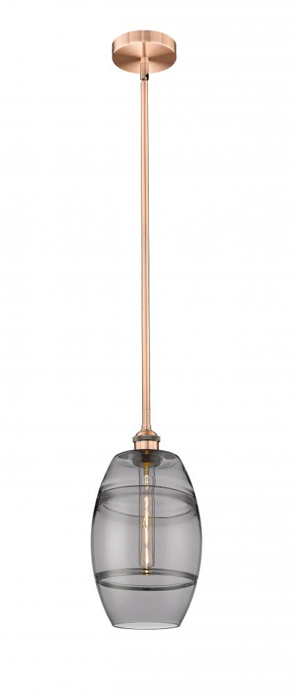 Vaz - 1 Light - 8 inch - Antique Copper - Stem hung - Mini Pendant