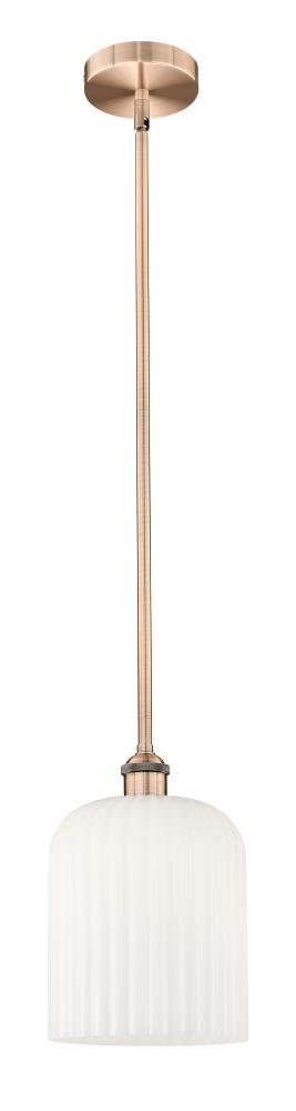 Bridal Veil - 1 Light - 5 inch - Antique Copper - Stem hung - Mini Pendant