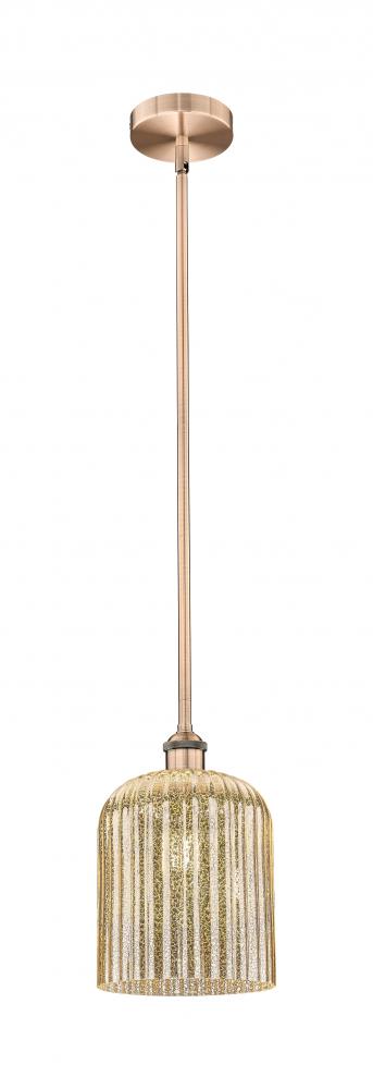 Bridal Veil - 1 Light - 5 inch - Antique Copper - Stem hung - Mini Pendant