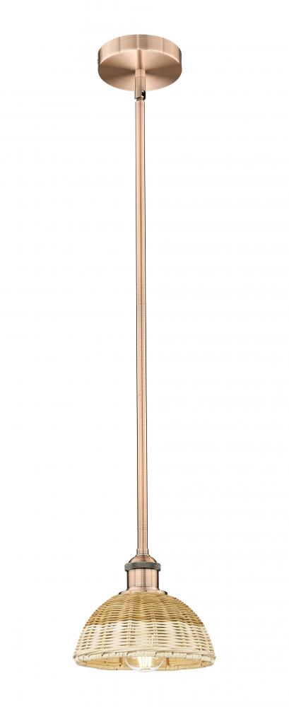 Bristol Natural II - 1 Light - 8 inch - Antique Copper - Stem hung - Mini Pendant