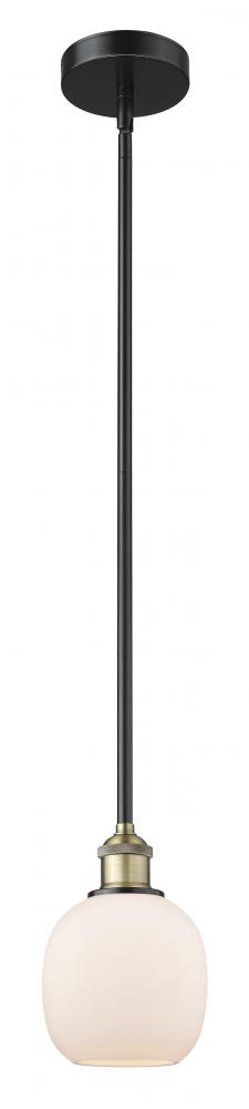 Belfast - 1 Light - 6 inch - Black Antique Brass - Stem hung - Mini Pendant