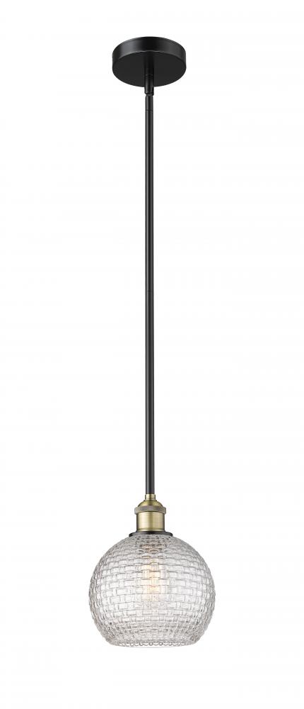 Athens - 1 Light - 8 inch - Black Antique Brass - Stem hung - Mini Pendant