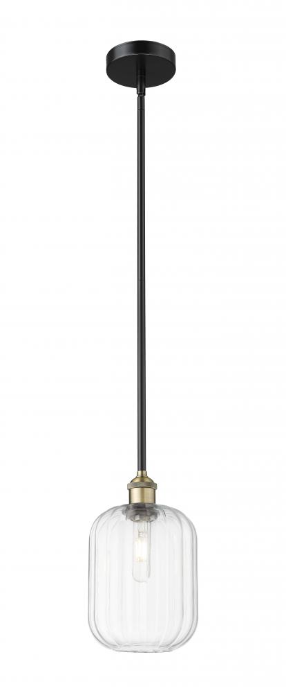 Preston Cylinder - 1 Light - 7 inch - Black Antique Brass - Stem hung - Mini Pendant