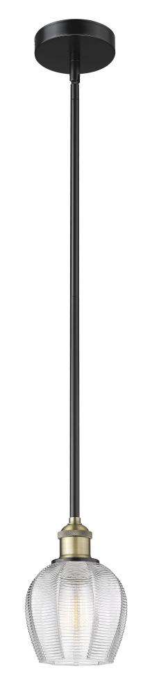 Norfolk - 1 Light - 6 inch - Black Antique Brass - Stem hung - Mini Pendant
