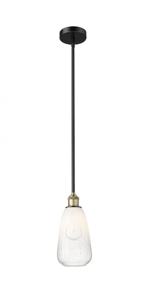 Brookhaven Almond - 1 Light - 6 inch - Black Antique Brass - Stem hung - Mini Pendant