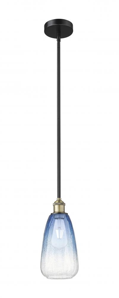 Brookhaven Almond - 1 Light - 6 inch - Black Antique Brass - Stem hung - Mini Pendant