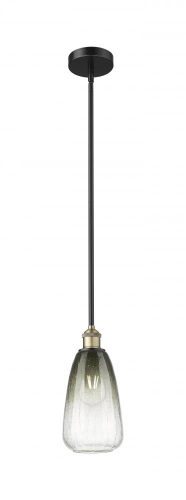 Brookhaven Almond - 1 Light - 6 inch - Black Antique Brass - Stem hung - Mini Pendant