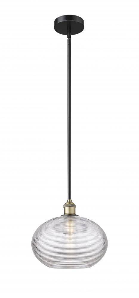 Ithaca - 1 Light - 12 inch - Black Antique Brass - Stem hung - Mini Pendant