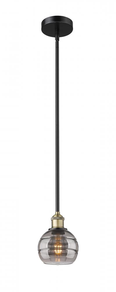 Rochester - 1 Light - 6 inch - Black Antique Brass - Stem hung - Mini Pendant