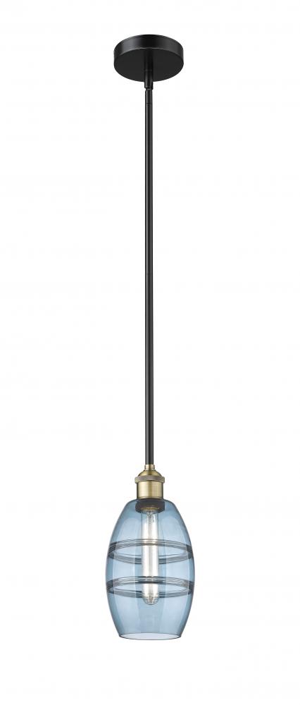 Vaz - 1 Light - 6 inch - Black Antique Brass - Stem hung - Mini Pendant