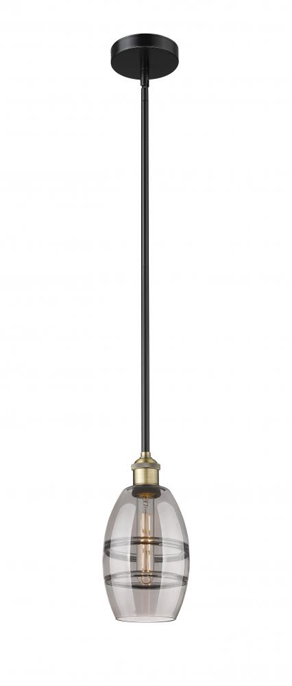 Vaz - 1 Light - 6 inch - Black Antique Brass - Stem hung - Mini Pendant