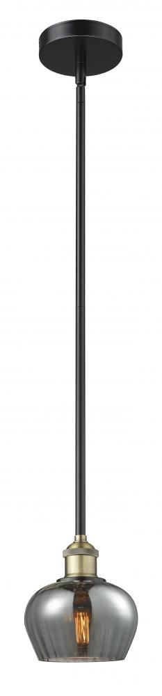 Fenton - 1 Light - 7 inch - Black Antique Brass - Stem hung - Mini Pendant