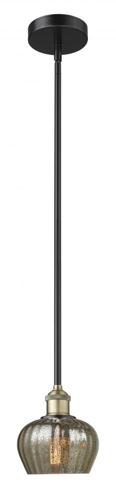 Fenton - 1 Light - 7 inch - Black Antique Brass - Stem hung - Mini Pendant