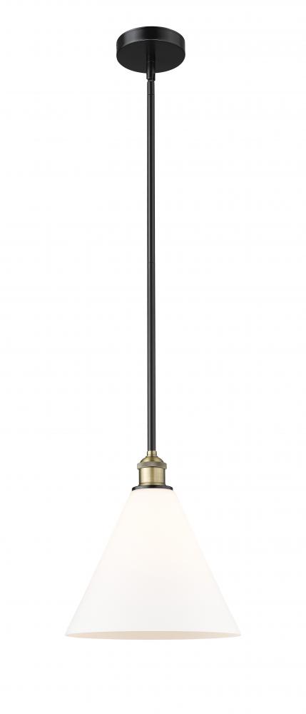 Berkshire - 1 Light - 12 inch - Black Antique Brass - Stem hung - Mini Pendant