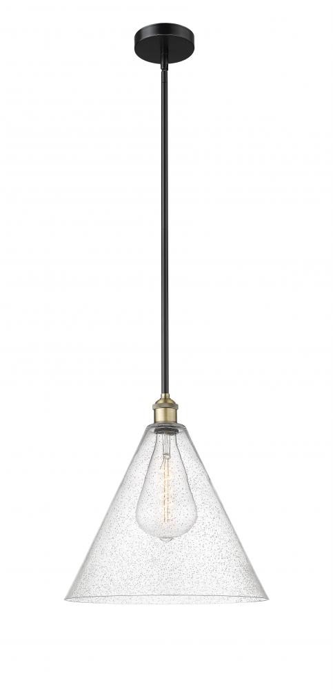 Berkshire - 1 Light - 16 inch - Black Antique Brass - Stem hung - Pendant
