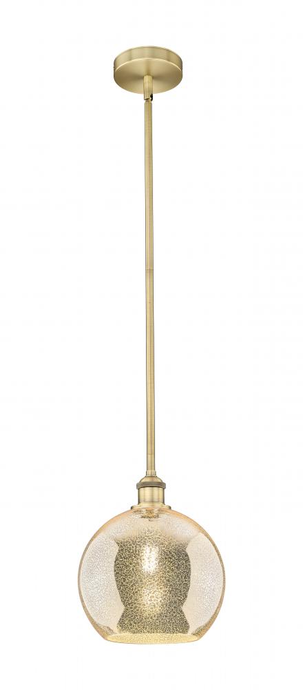 Athens - 1 Light - 10 inch - Brushed Brass - Stem hung - Mini Pendant