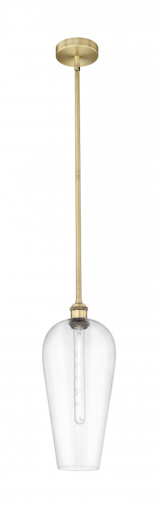 Chelsea - 1 Light - 8 inch - Brushed Brass - Stem hung - Mini Pendant