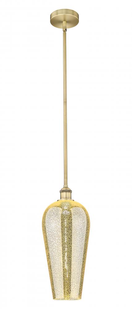 Chelsea - 1 Light - 8 inch - Brushed Brass - Stem hung - Mini Pendant