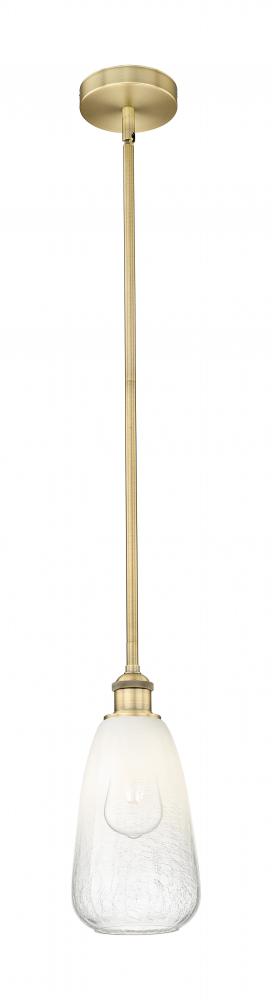 Brookhaven Almond - 1 Light - 6 inch - Brushed Brass - Stem hung - Mini Pendant