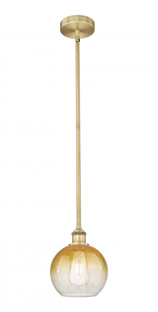Brookhaven Globe - 1 Light - 8 inch - Brushed Brass - Stem hung - Mini Pendant
