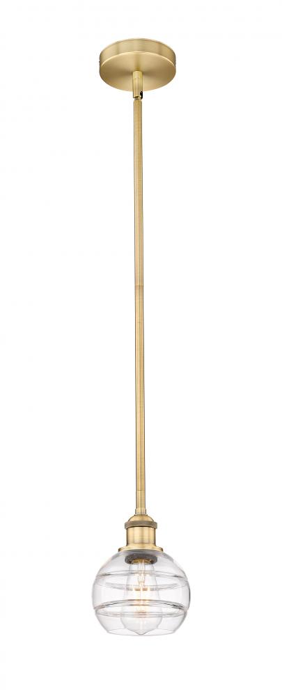 Rochester - 1 Light - 6 inch - Brushed Brass - Stem hung - Mini Pendant