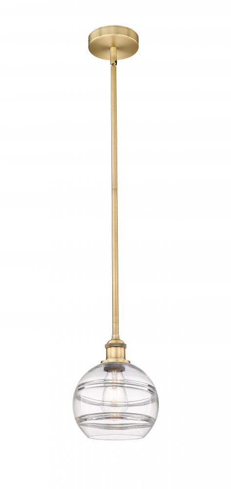 Rochester - 1 Light - 8 inch - Brushed Brass - Stem hung - Mini Pendant