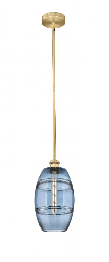 Vaz - 1 Light - 8 inch - Brushed Brass - Stem hung - Mini Pendant