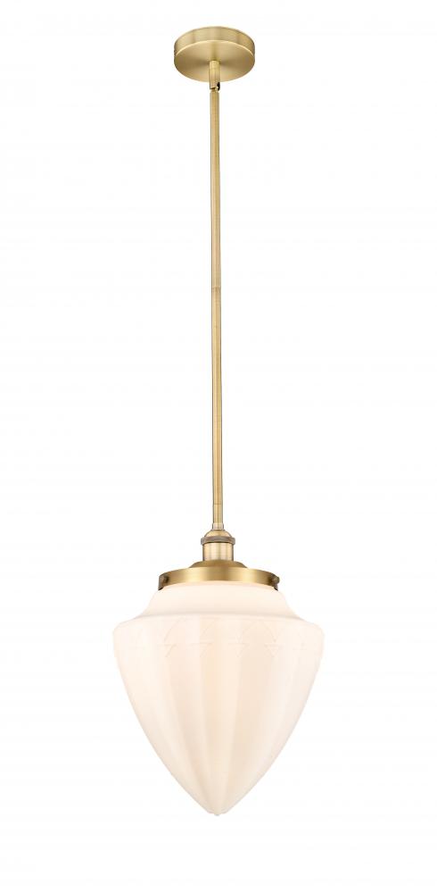 Bridgeton - 1 Light - 12 inch - Brushed Brass - Stem Hung - Mini Pendant