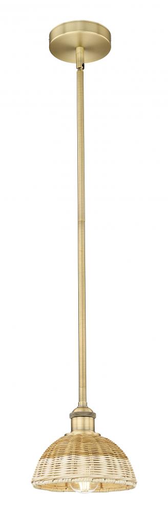 Bristol Natural II - 1 Light - 8 inch - Brushed Brass - Stem hung - Mini Pendant