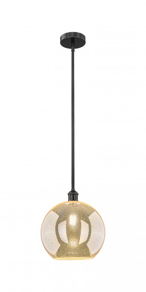 Athens - 1 Light - 12 inch - Matte Black - Stem hung - Mini Pendant