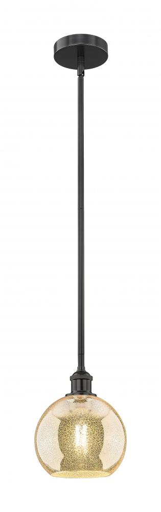 Athens - 1 Light - 8 inch - Matte Black - Stem hung - Mini Pendant