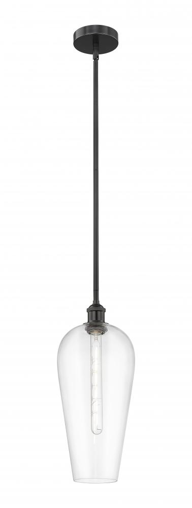 Chelsea - 1 Light - 8 inch - Matte Black - Stem hung - Mini Pendant