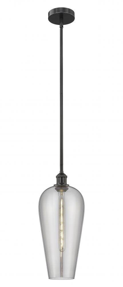 Chelsea - 1 Light - 8 inch - Matte Black - Stem hung - Mini Pendant