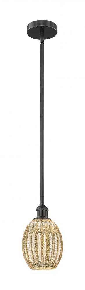 Preston Bulb - 1 Light - 6 inch - Matte Black - Stem hung - Mini Pendant