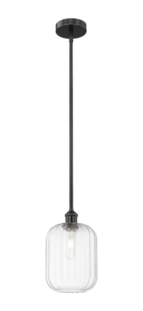 Preston Cylinder - 1 Light - 7 inch - Matte Black - Stem hung - Mini Pendant