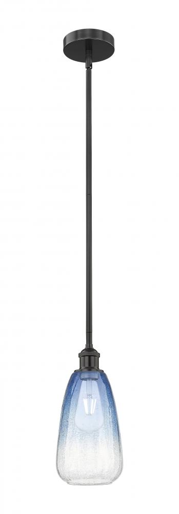 Brookhaven Almond - 1 Light - 6 inch - Matte Black - Stem hung - Mini Pendant