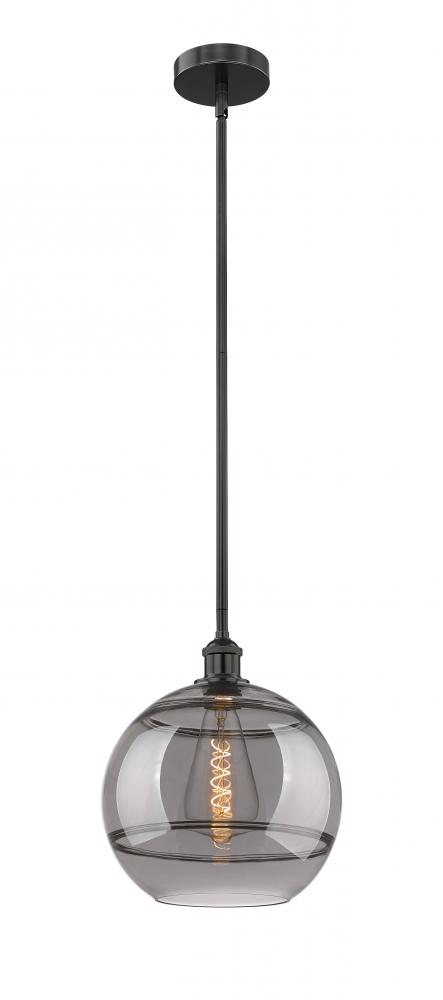 Rochester - 1 Light - 12 inch - Matte Black - Stem hung - Mini Pendant