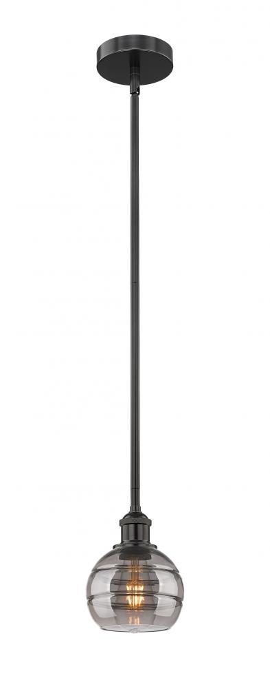 Rochester - 1 Light - 6 inch - Matte Black - Stem hung - Mini Pendant