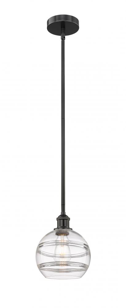 Rochester - 1 Light - 8 inch - Matte Black - Stem hung - Mini Pendant
