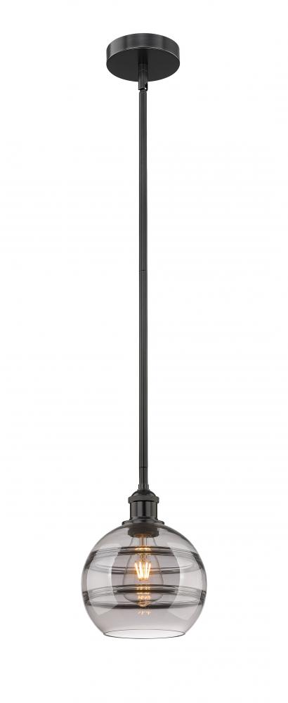 Rochester - 1 Light - 8 inch - Matte Black - Stem hung - Mini Pendant