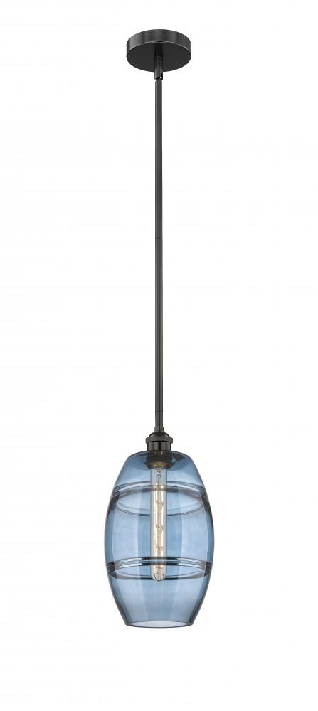 Vaz - 1 Light - 8 inch - Matte Black - Stem hung - Mini Pendant