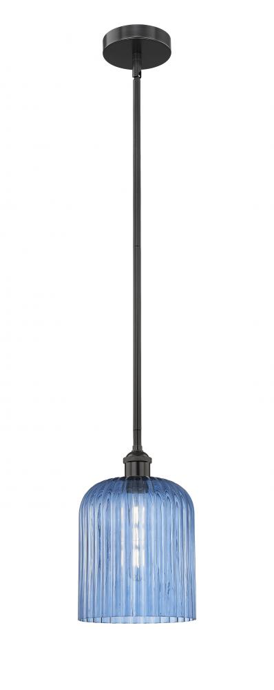 Bridal Veil - 1 Light - 5 inch - Matte Black - Stem hung - Mini Pendant