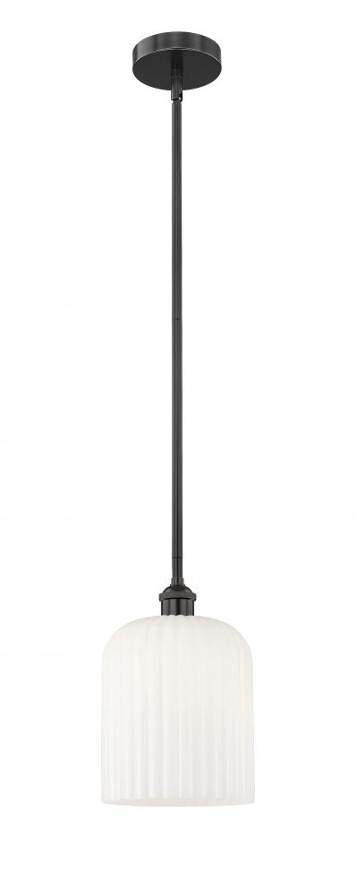 Bridal Veil - 1 Light - 5 inch - Matte Black - Stem hung - Mini Pendant