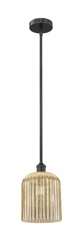 Bridal Veil - 1 Light - 5 inch - Matte Black - Stem hung - Mini Pendant