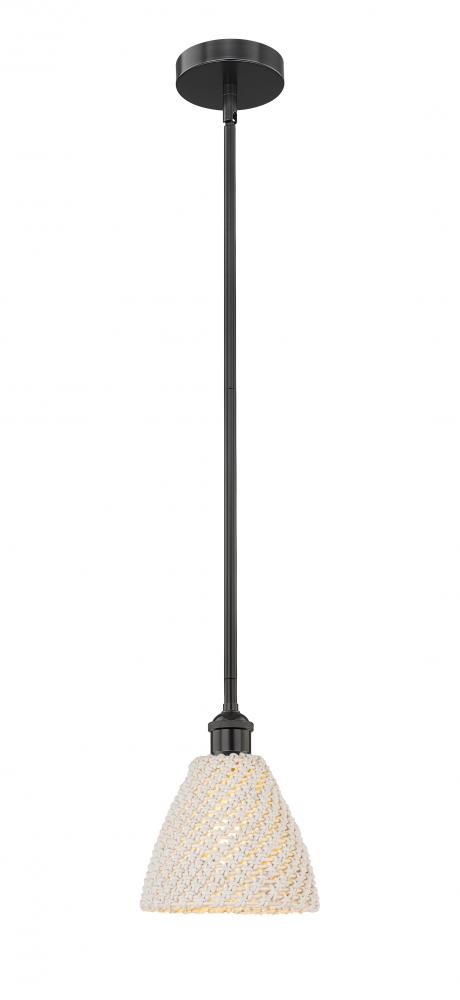 Bristol Natural - 1 Light - 6 inch - Matte Black - Mini Pendant